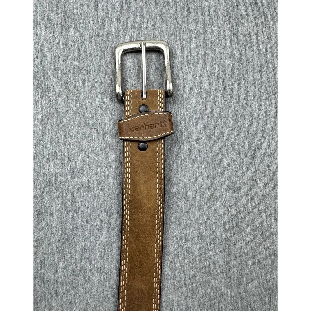 CARHARTT Belt Brown Full Grain Leather 2754-20‎ Men's Roller Belt Sz 44